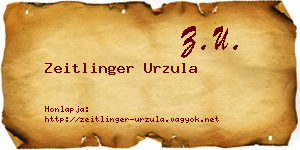 Zeitlinger Urzula névjegykártya