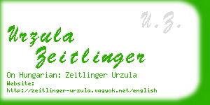 urzula zeitlinger business card